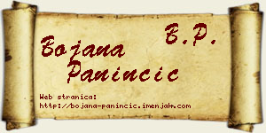 Bojana Paninčić vizit kartica